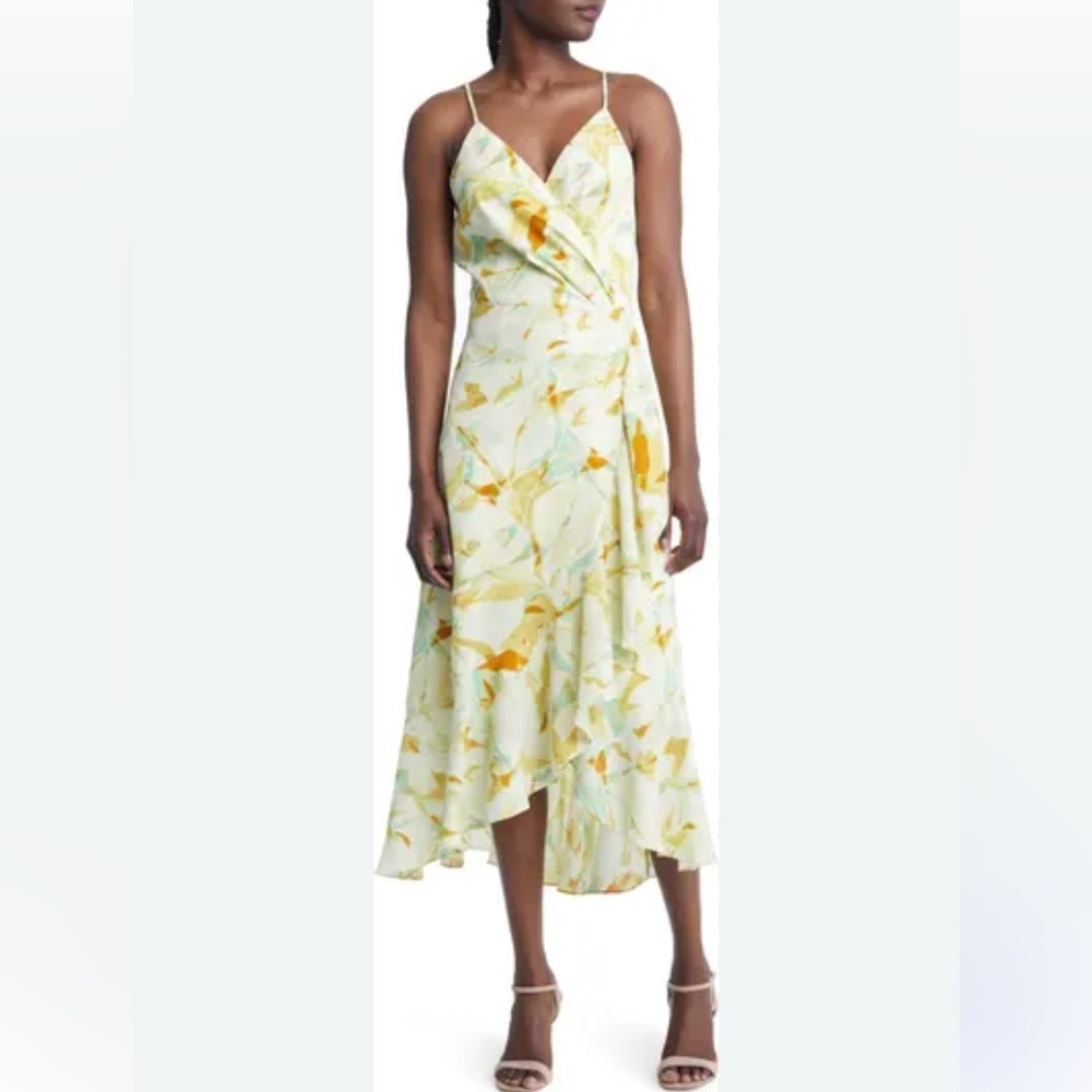 EUC Chelsea28 Faux Wrap Floral Midi Dress- size medium